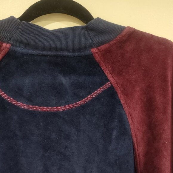 Matching Vintage Velour Tracksuit Women's Navy/Burgundy Size large - Picture 6 of 12